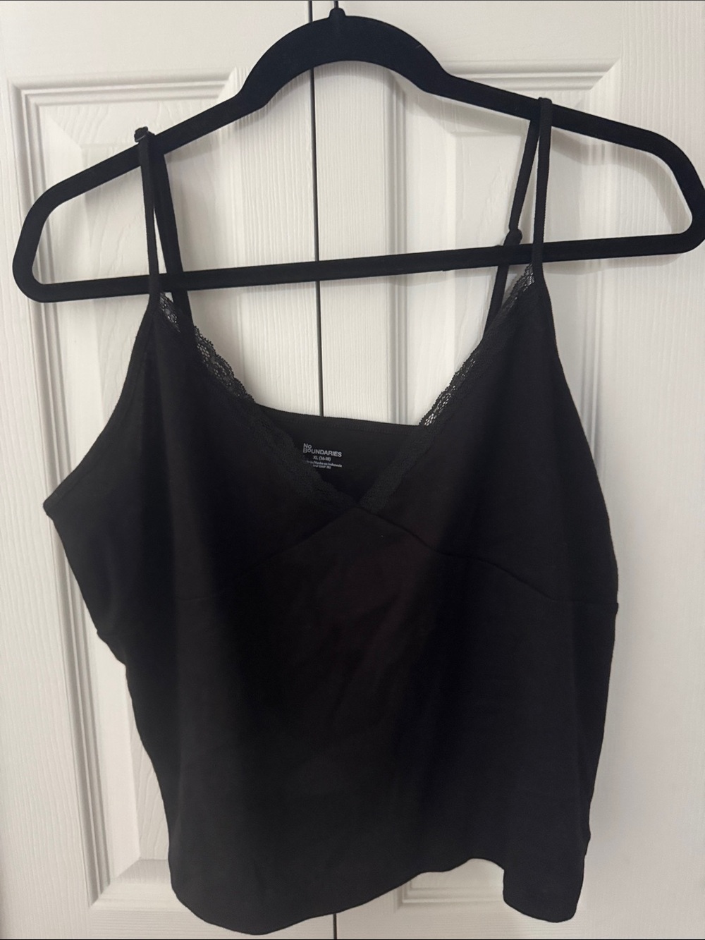 No Boundaries Black Lace Trim Cami Tank Top